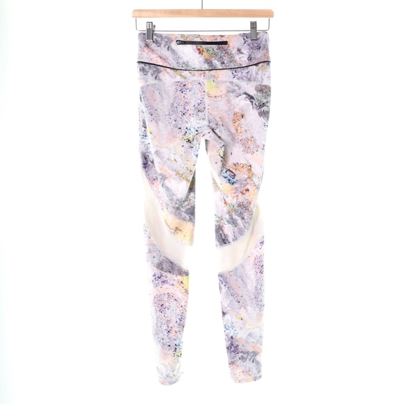 Alala The Captain Multi-color Marble Mesh Ankle Leggings Womens M Athleisure - Picture 2 of 11
